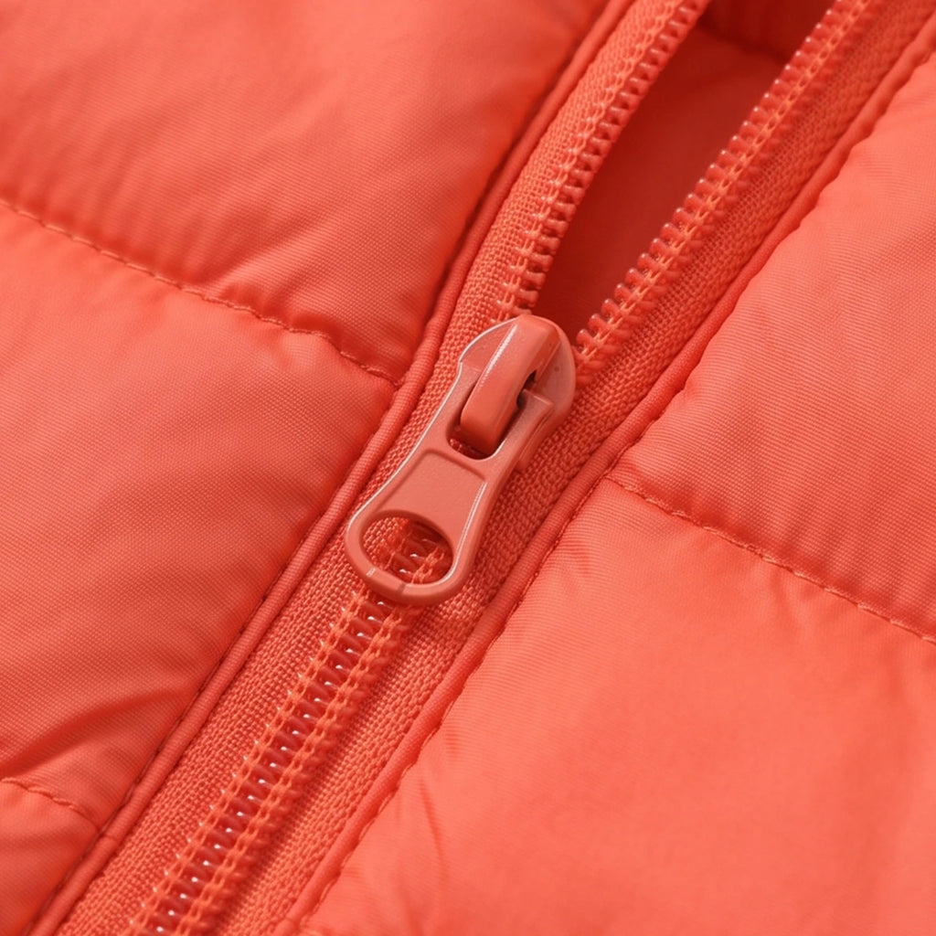 Girls Orange Sleeveless Hooded Puffer Jacket Coats & Jackets
