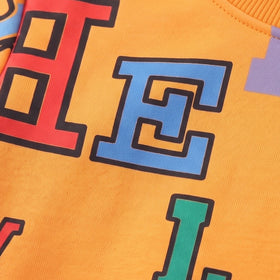 Boys Yellow Typography Print Long Sleeve Sweatshirt Sweatshirts & Hoodies