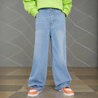 Boys Blue Elasticated Waist Denim Pants Pants