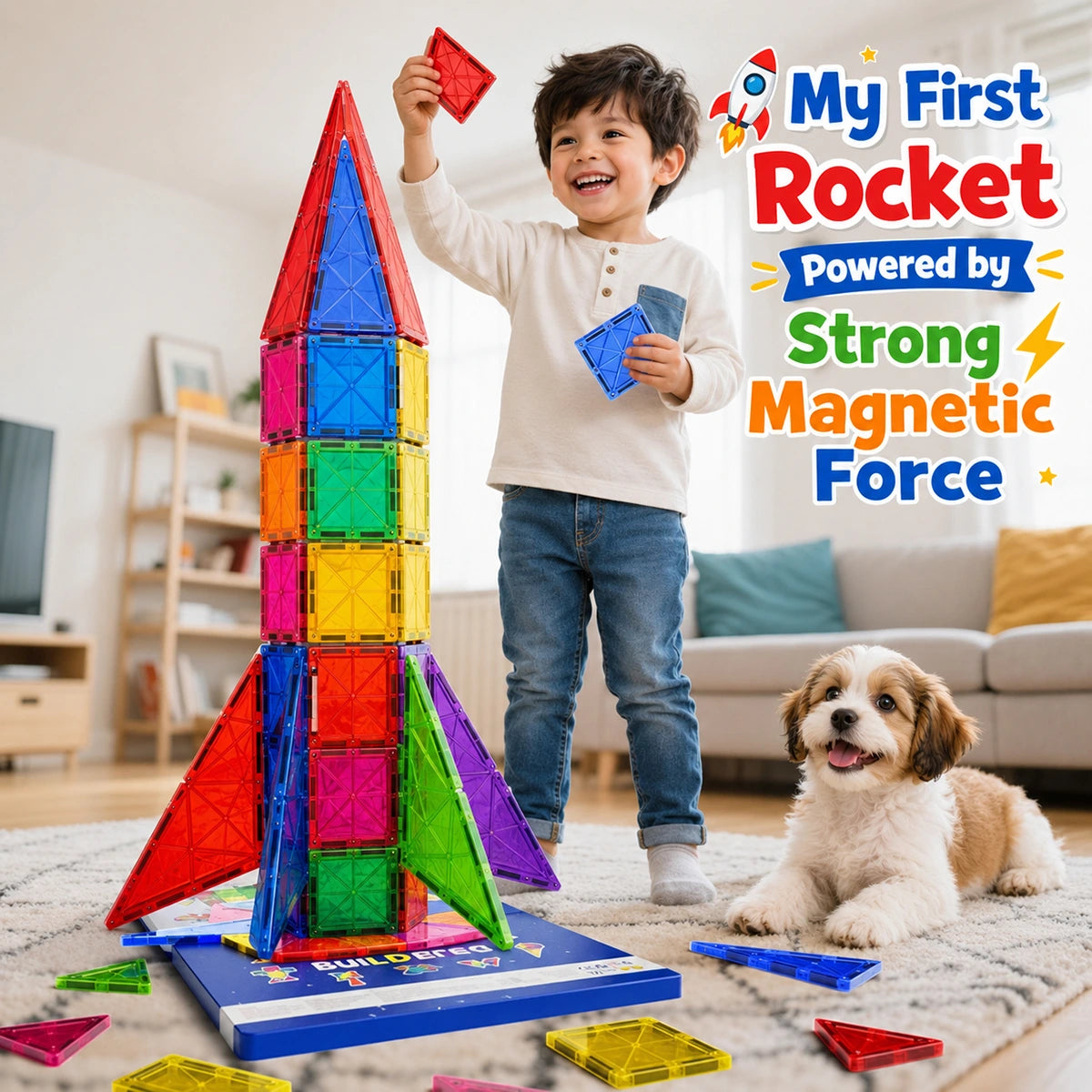 84 PCS Magnetic Tiles Building Blocks Set for Kids Trending Accessories