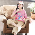 Girls Bear Graphic T-Shirt With Capri Set 2 pc. Sets Pink 5-6 Y 