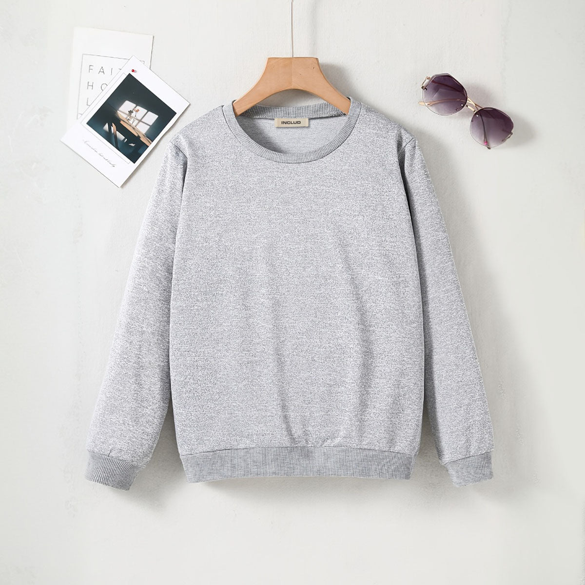 Boys Grey Long Sleeve Sweatshirt With Light Wash Denim Trousers Sets 2 pc. Sets