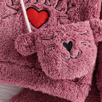 Girls Pink Embroidered Hooded Fleece Sweatshirt With Jogger Co-ord Sets 2 pc. Sets