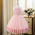 Girls Light Pink Sequin Embellished Sleeveless Fit & Flare Dress Casual Dresses Light Pink 3-4 Y