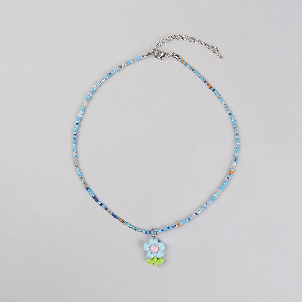 Pack Of 3 Girls Multicolour Floral Beads Necklace Sets Necklace and Chains