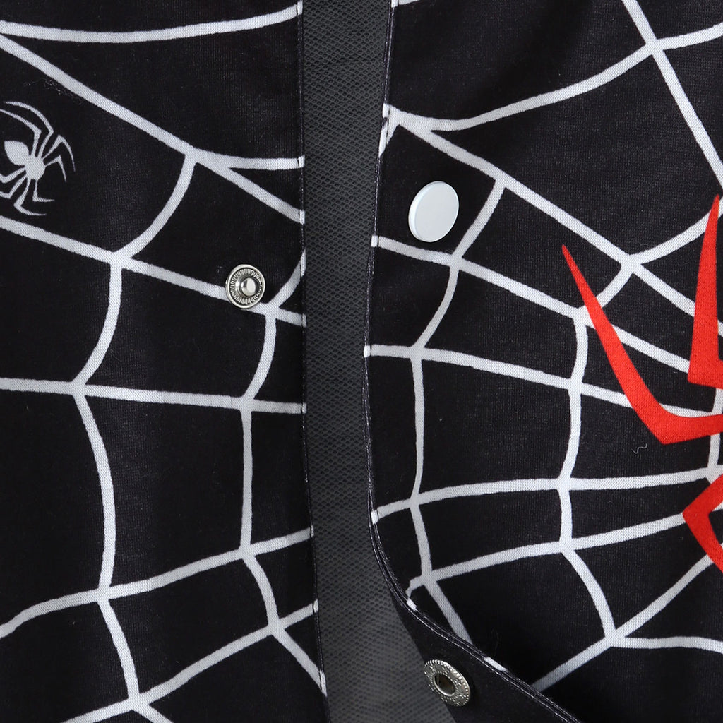 Boys Blue Spider Printed Varsity Jacket Coats & Jackets
