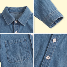 Boys Blue Long Sleeve Denim Shirt Shirts