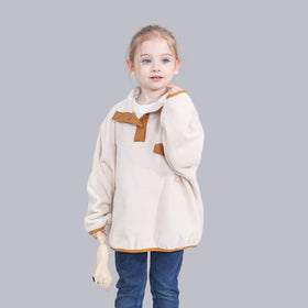 Girls Apricot Solid Pullover Sweatshirt Sweatshirts & Hoodies