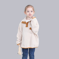 Girls Apricot Solid Pullover Sweatshirt Sweatshirts & Hoodies