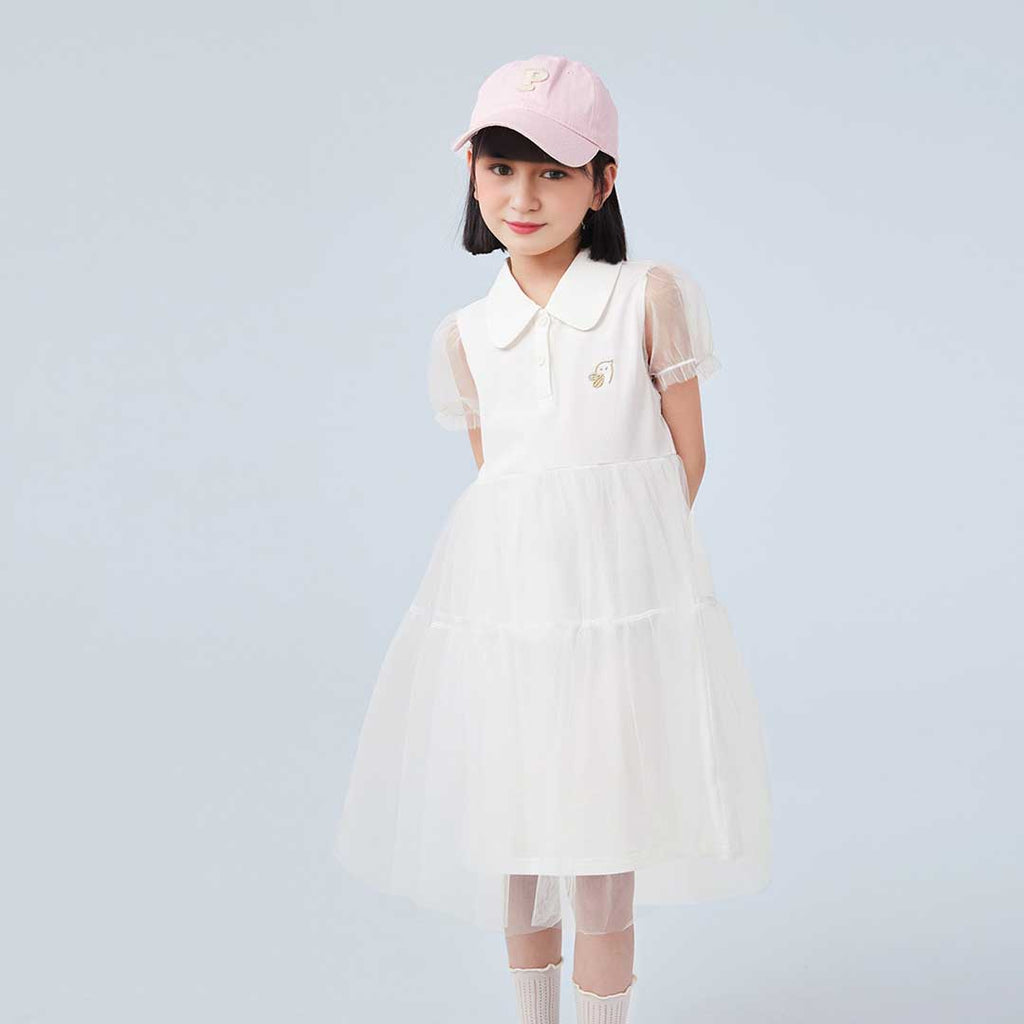 Girls Empire Line Tulle Overlay Casual Dress Casual Dresses   
