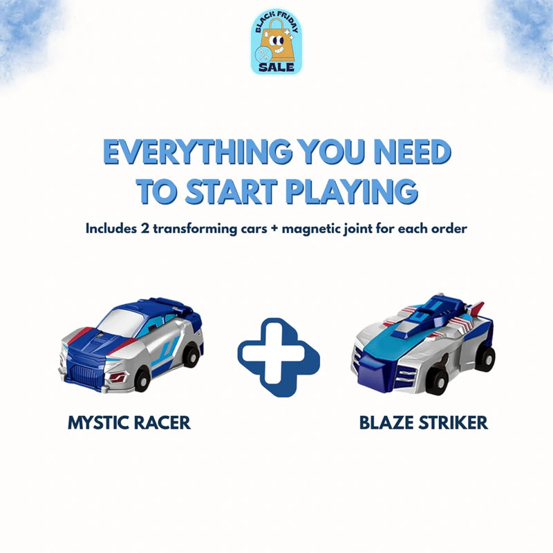 Kids Blue 2-in-1 Transforming Dragon & Car Vehicle Toy Trending Accessories