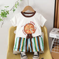 Boys Off White Pizza Print Short Sleeve T-Shirt With Striped Shorts Sets 2 pc. Sets Off White 1-2 Y