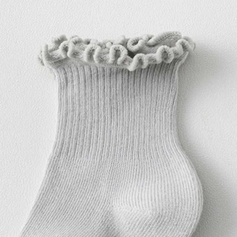 Pack of 6 Girls Multicolour Ruffle Edge Ankle Length Socks Sets Socks