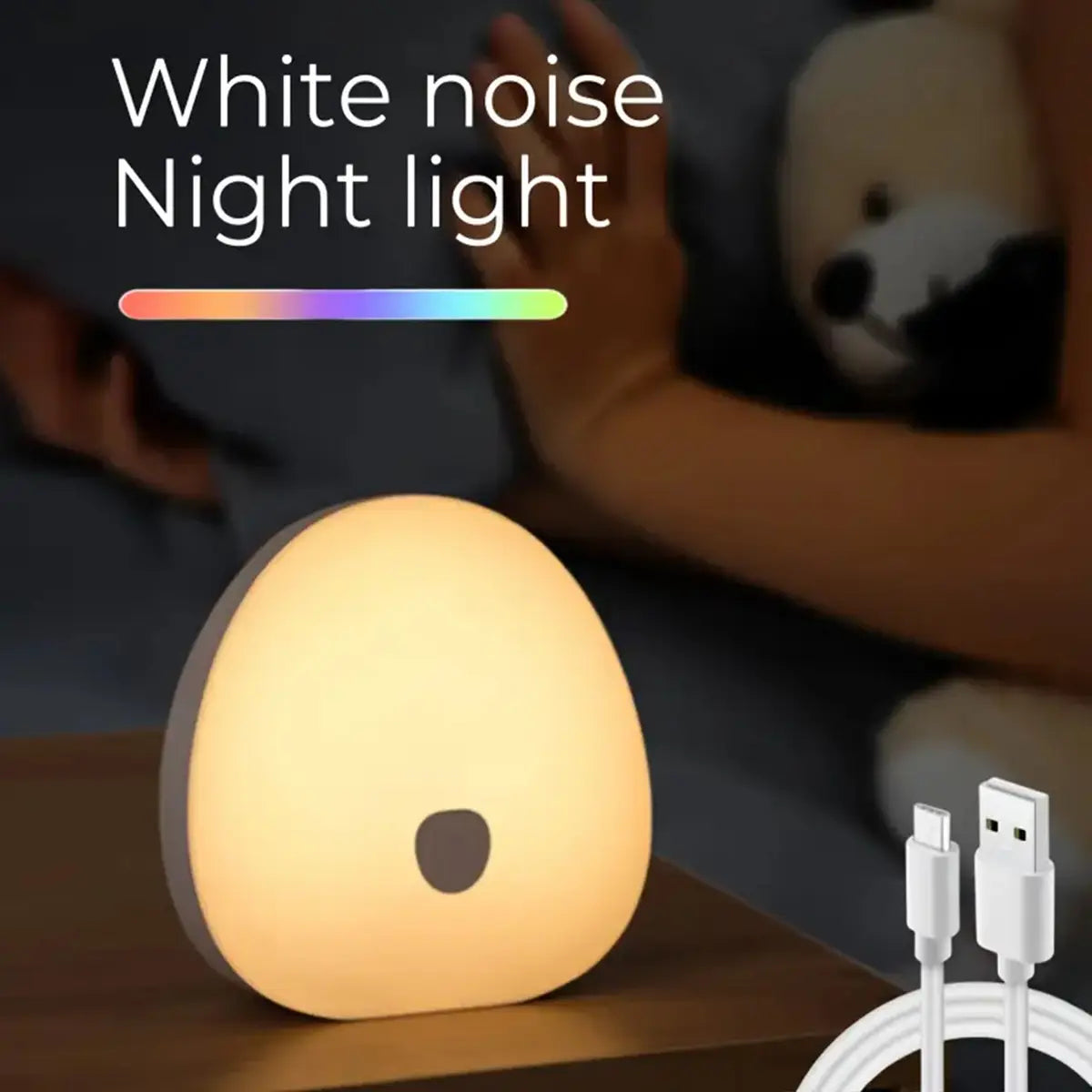 Kids White Noise LED Egg-Shape Night Light Trending Accessories Multicolor Onesize