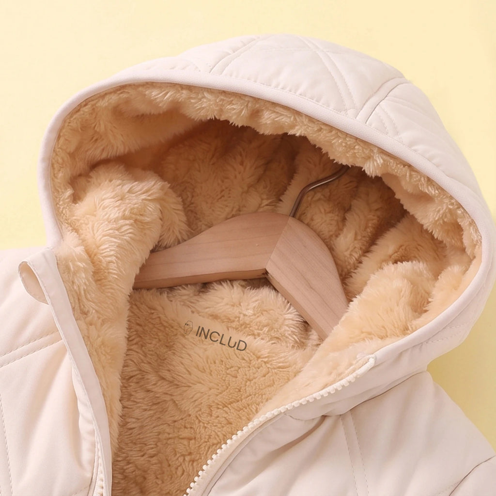 Boys Off White Long Sleeve Hooded Puffer Jacket Coats & Jackets