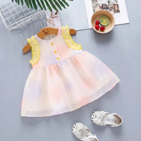Girls Light Pink Floral Embroidered Sleeveless Fit And Flare Dress Casual Dresses Light Pink 1-2 Y