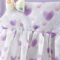 Girls Heart Print Swiss Dot Casual Dress Casual Dresses   