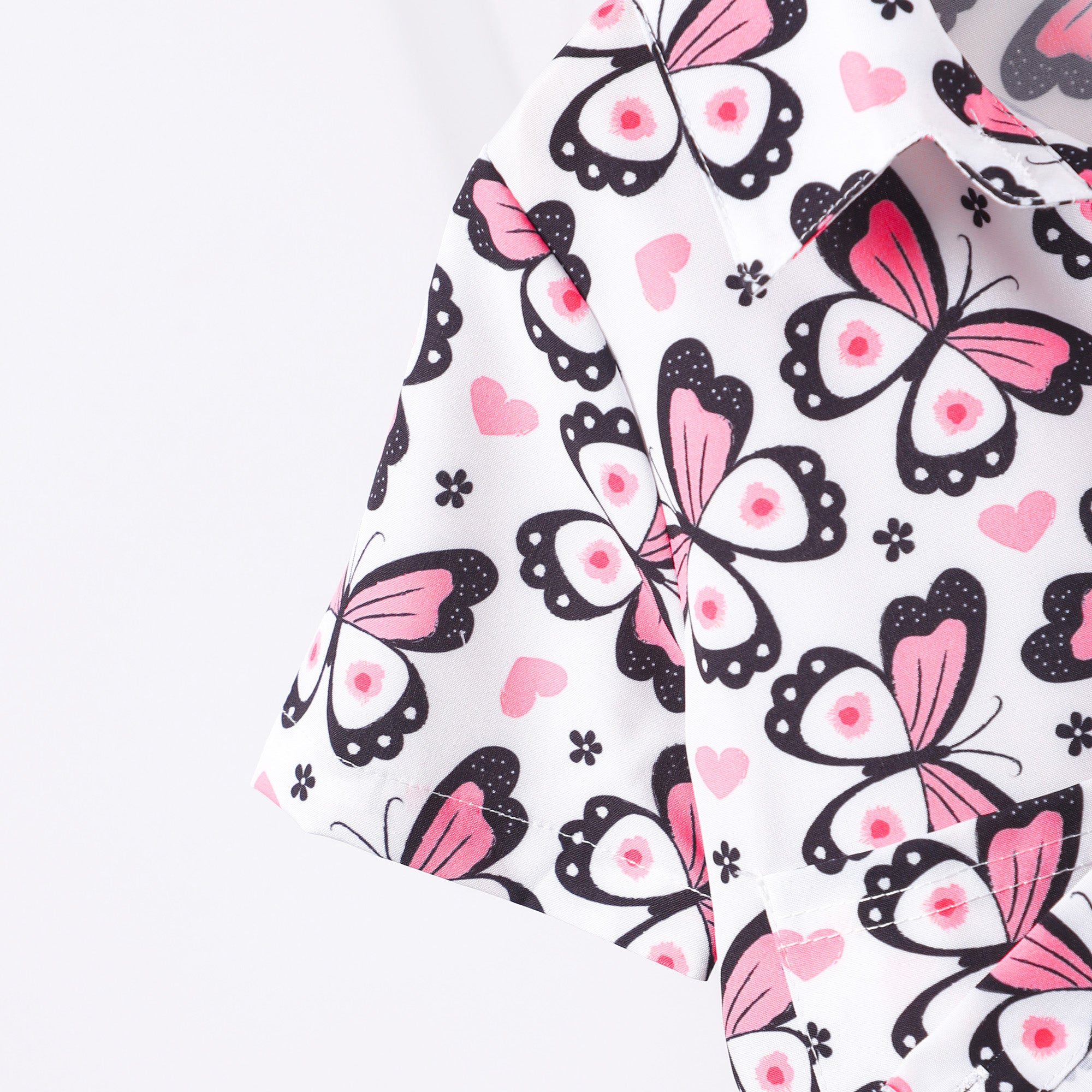 Girls Multicolor Butterfly Printed Shirt With Shorts Set 2 pc. Sets
