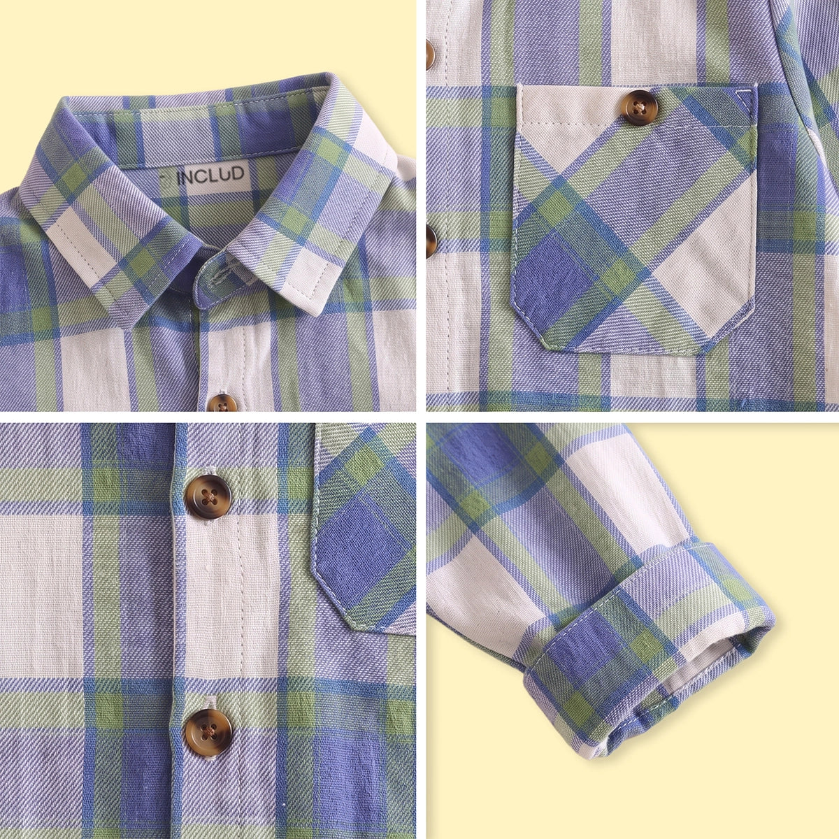 Boys Blue Checked Long Sleeve Shirt Shirts