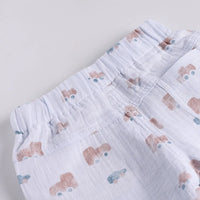 Boys Blue Car Graphics Shirt With T-Shirt & Shorts Sets 3 pc. Sets