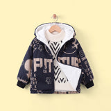 Boys Printed Hooded Fleece Jacket