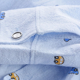 Boys Car Printed Long Sleeve Shirt With Denim Pant Set Sets