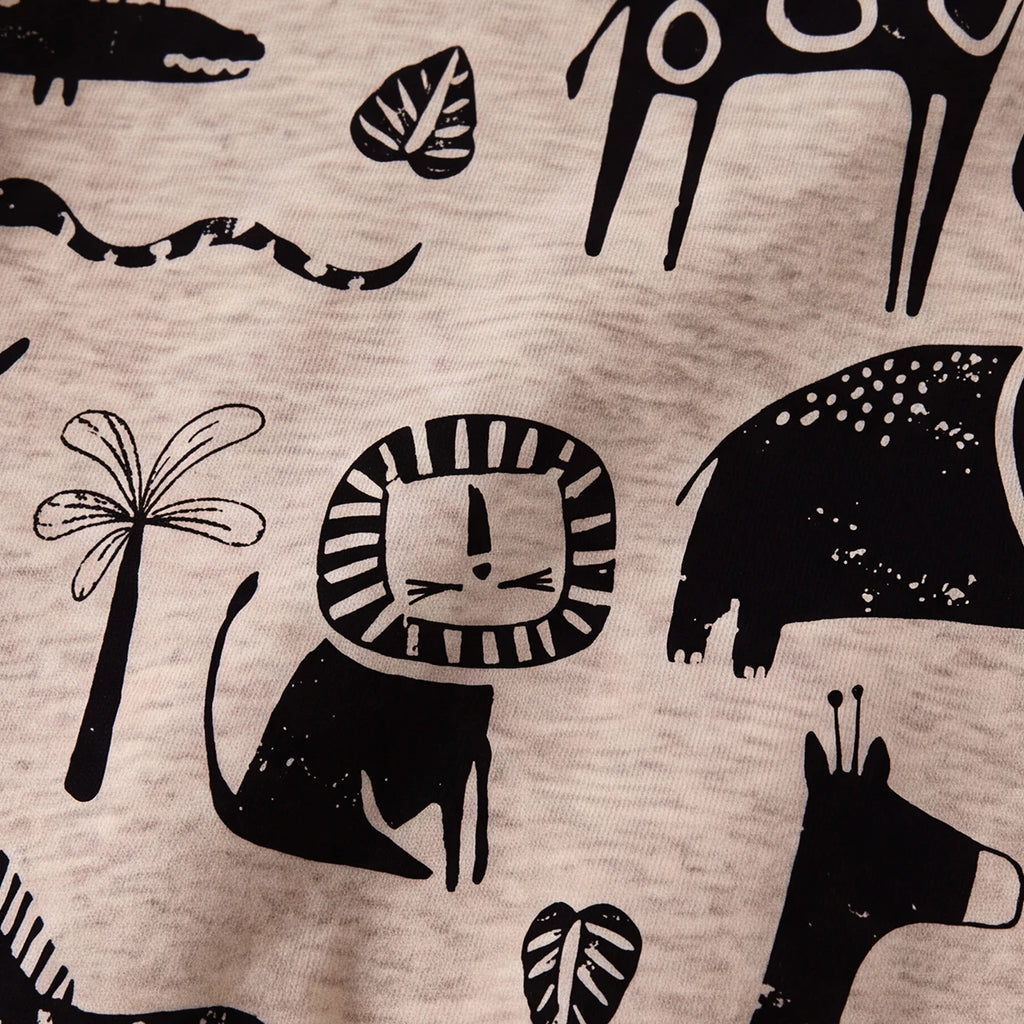 Boys Beige Animal Print Long Sleeve Sweatshirt Sweatshirts & Hoodies