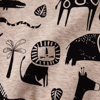 Boys Beige Animal Print Long Sleeve Sweatshirt Sweatshirts & Hoodies