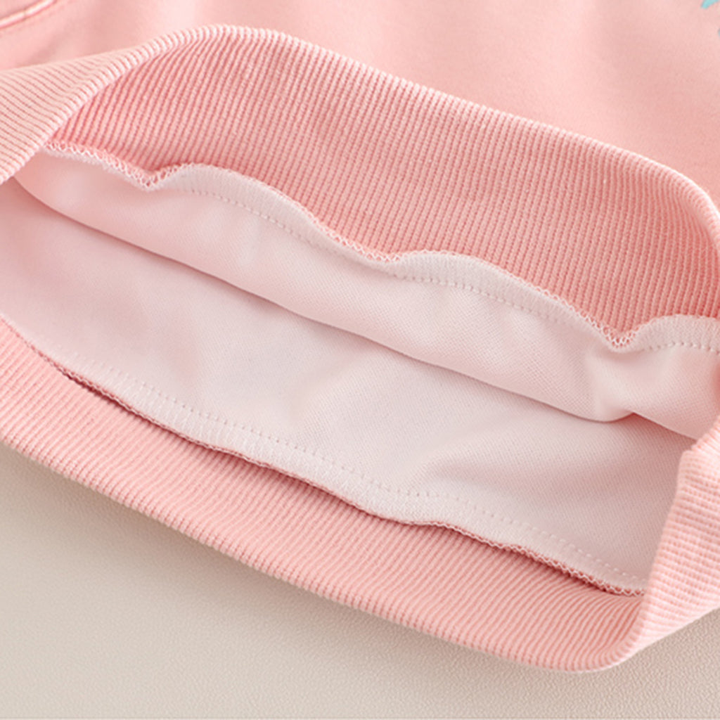 Girls Pink Embroidered Sweatshirt With Pants Set 2 pc. Sets