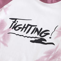Boys Purple Typographic Printed Raglan Sleeves T-Shirt With Pants Set 2 pc. Sets