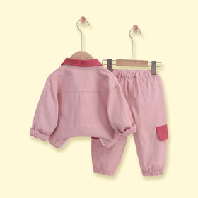 Girls Pink Long Sleeve Jacket & Pants With T-Shirt Sets 3 pc. Sets