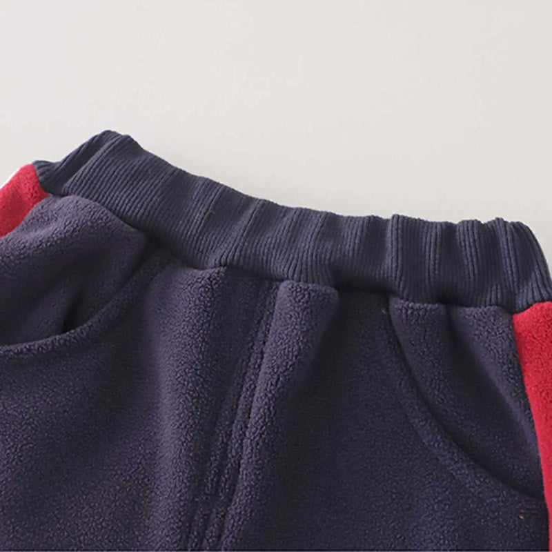 Boys Navy Blue Hooded Zipper Jacket With Puffer Vest & Jogger Sets Sets