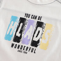 Boys White Short sleeves Alphabet Printed T-Shirt With Shorts Set 2 pc. Sets