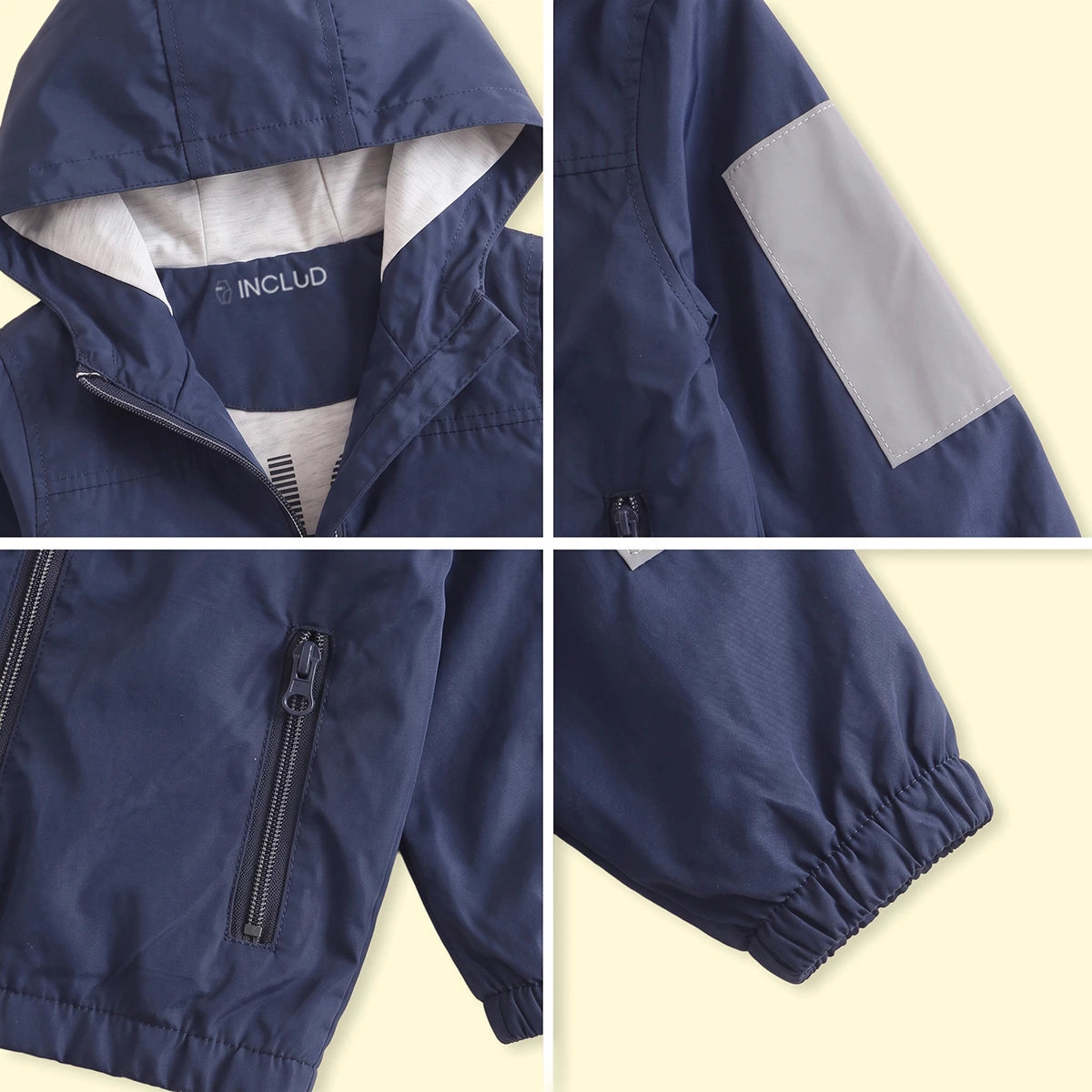 Boys Navy Blue Long Sleeve Hooded Zip-Up Jacket Coats & Jackets