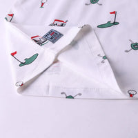 Boys White Golf Print Short Sleeve T-Shirt With Checked Shorts Sets Sets