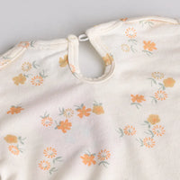 Girls Orange Applique Printed T-Shirt With Denim Dungaree and Diaper Cover Sets 3 pc. Sets