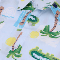 Boys Blue Tropical Print Shirt With Graphic T-Shirt And Elasticated Shorts Sets 3 pc. Sets