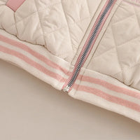 Girls Pink Embroidered Regular Sweatshirt With Sleeveless Jackets, Pants & Bag Sets 4 pc. Sets