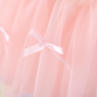 Girls Pink Tulle Overlay Fit & Flare Dress With Bow Details Casual Dresses