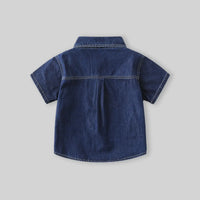 Boys Blue Denim Short Sleeves Shirt With Shorts Co-ord Sets Sets