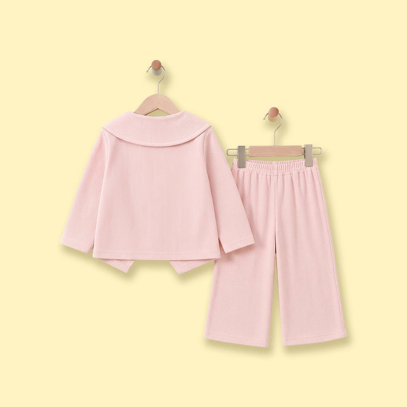 Girls Pink Knitted Top & Pants Co-ord Sets Sets