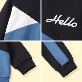 Boys Black Colourblocked Sweatshirt & Joggers Sets 2 pc. Sets