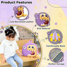 Kids Purple 3D Dinosaur Hard-Shell Backpack Trending Accessories