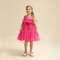 Girls Sleeveless Fit & Flare Dress Party Dresses Red 1-2 Y 