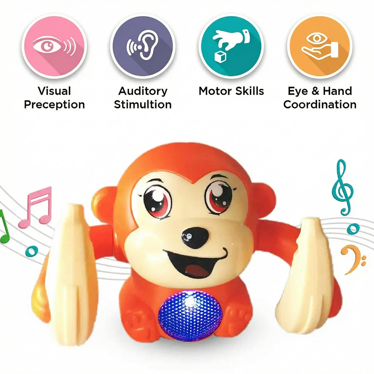 Dancing Monkey Toy with Lights, Music & Voice Sensor Fun Spinning Baby Toy Trending Accessories
