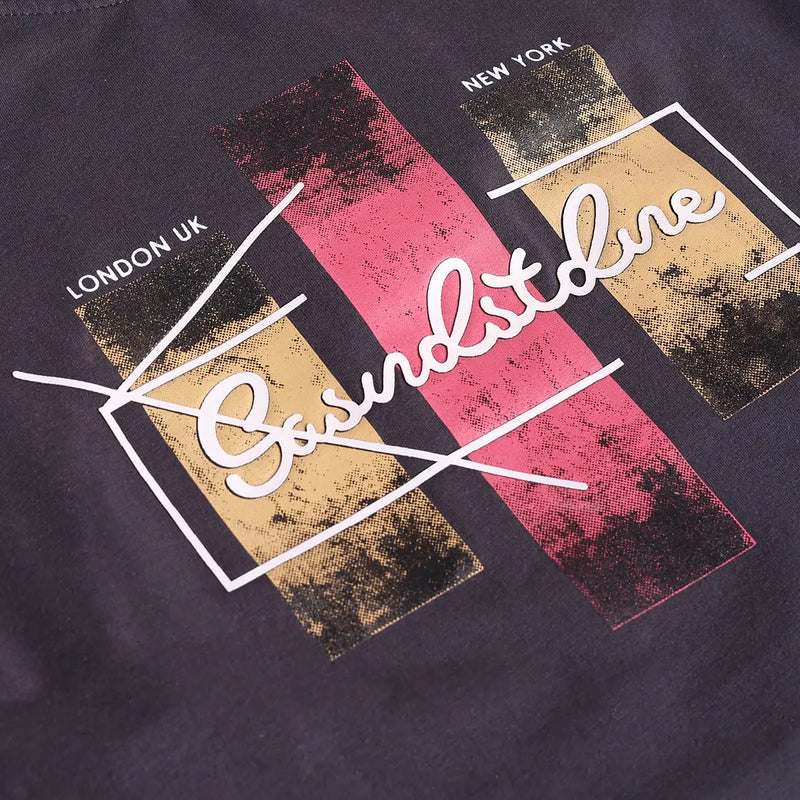 Boys Black Typographic Printed Short Sleeve T-Shirt With Elasticated Shorts Sets 2 pc. Sets