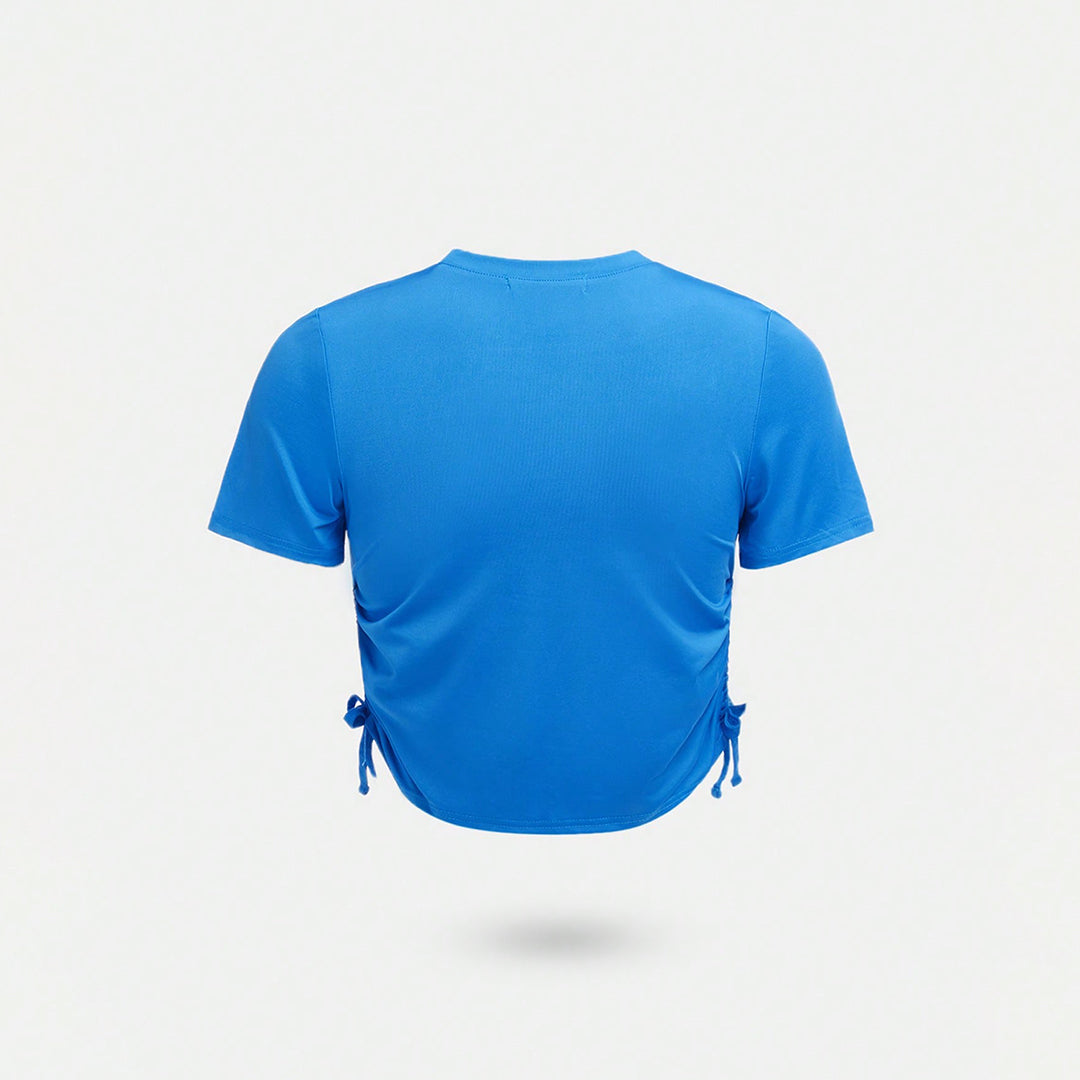 Girls Blue Angel Print Short Sleeve T-Shirt Tshirts