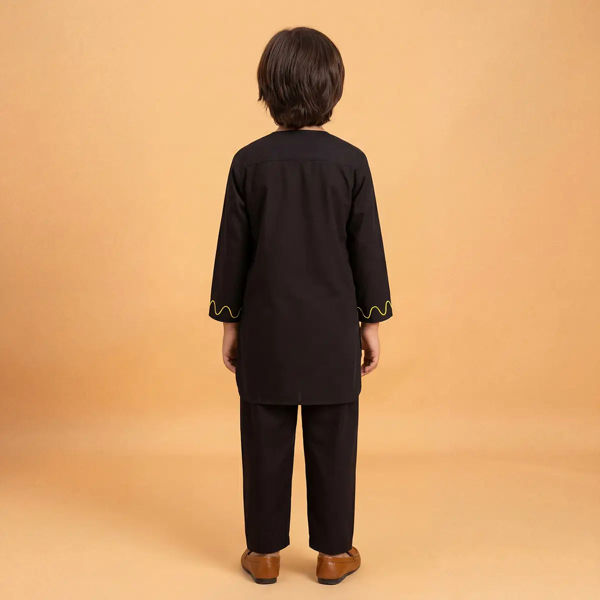 Boys Black Embroidered Kurta With Pajama Sets Ethnicwear Boys