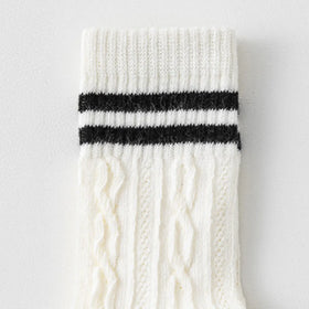 Pack of 6 Boys Multicolour Cable Knit Calf Length Socks Socks