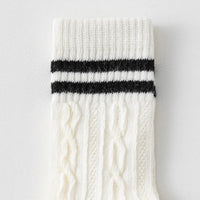 Pack of 6 Boys Multicolour Cable Knit Calf Length Socks Socks
